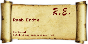 Raab Endre névjegykártya